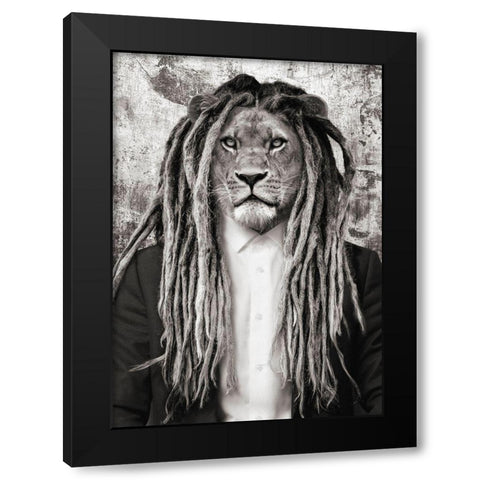 Wild Child Black Modern Wood Framed Art Print with Double Matting by VizLab