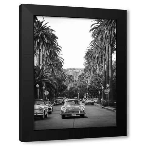 Boulevard in Hollywood - BW Black Modern Wood Framed Art Print with Double Matting by Gasoline Images