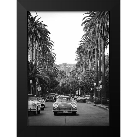 Boulevard in Hollywood - BW Black Modern Wood Framed Art Print by Gasoline Images