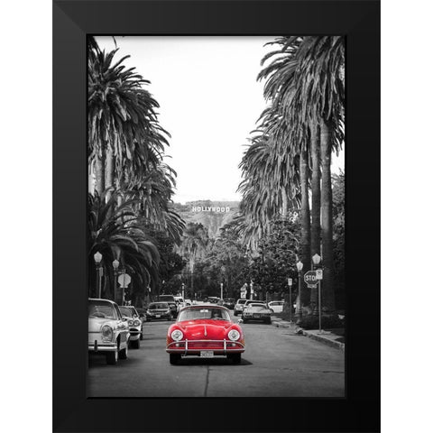 Boulevard in Hollywood Black Modern Wood Framed Art Print by Gasoline Images