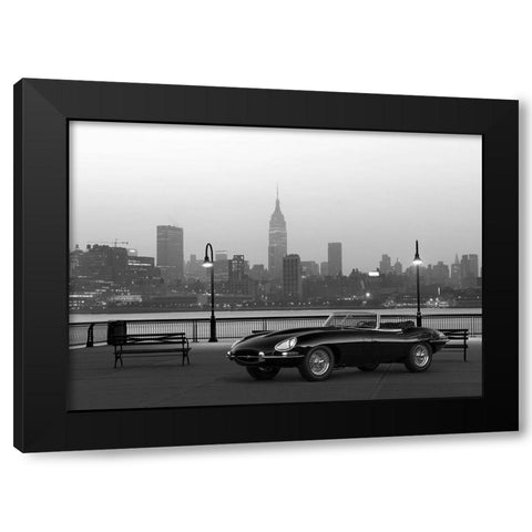 Vintage Spyder in NYC - BW Black Modern Wood Framed Art Print with Double Matting by Gasoline Images