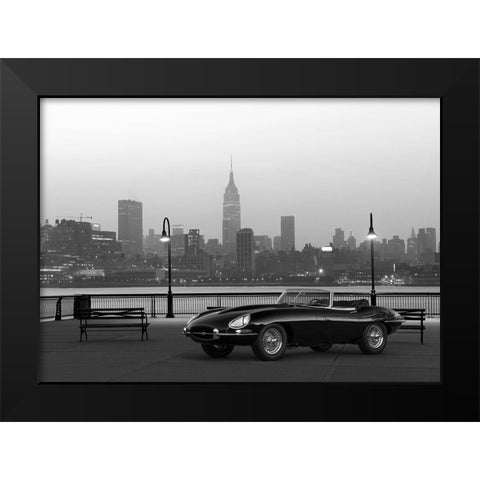 Vintage Spyder in NYC - BW Black Modern Wood Framed Art Print by Gasoline Images