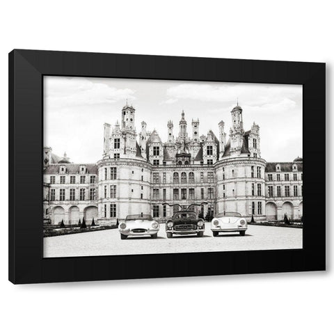 Vintage Roadsters at French Castle Black Modern Wood Framed Art Print with Double Matting by Gasoline Images