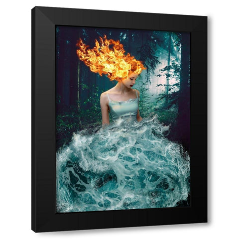Mother Nature Black Modern Wood Framed Art Print with Double Matting by Lauren, Julian