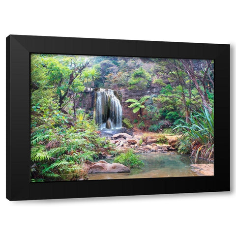 Rainforest waterfall - detail Black Modern Wood Framed Art Print by Pangea Images