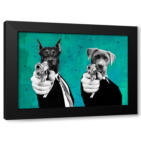 Reservoir Dogs - Pop Version Black Modern Wood Framed Art Print with Double Matting by VizLab