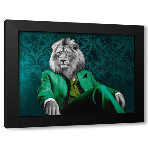 Pensive Leader - Pop Version Black Modern Wood Framed Art Print by VizLab