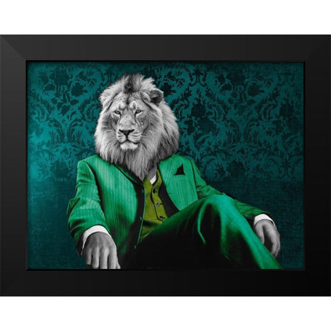 Pensive Leader - Pop Version Black Modern Wood Framed Art Print by VizLab
