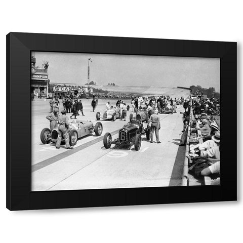 Grid of the 1934 French Grand Prix Black Modern Wood Framed Art Print by Anonymous