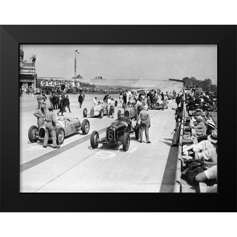 Grid of the 1934 French Grand Prix Black Modern Wood Framed Art Print by Anonymous