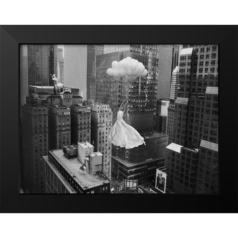 Head over Heels Black Modern Wood Framed Art Print by Lauren, Julian