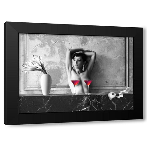 Cocktail for Two Black Modern Wood Framed Art Print with Double Matting by Lauren, Julian