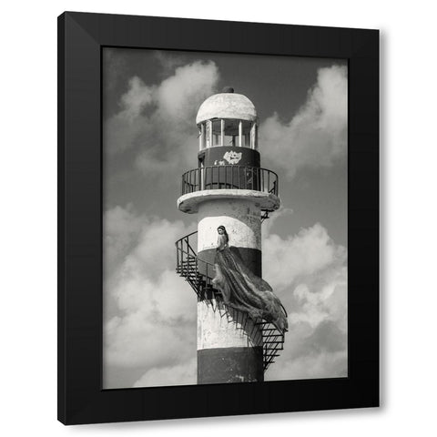 Unconventional Womenscape #4 (BW) Black Modern Wood Framed Art Print with Double Matting by Lauren, Julian