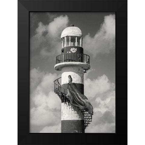 Unconventional Womenscape #4 (BW) Black Modern Wood Framed Art Print by Lauren, Julian