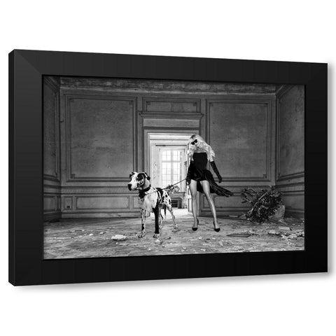 Unconventional Womenscape #7-In the Palace (BW) Black Modern Wood Framed Art Print with Double Matting by Lauren, Julian