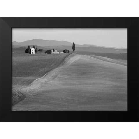 Val dOrcia-Siena-Tuscany (BW) Black Modern Wood Framed Art Print by Pangea Images