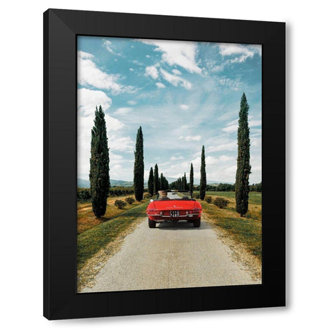 Sportscar in Tuscany Black Modern Wood Framed Art Print by Gasoline Images