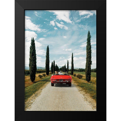 Sportscar in Tuscany Black Modern Wood Framed Art Print by Gasoline Images