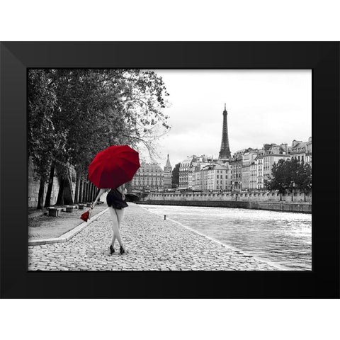 Quai de la Seine Black Modern Wood Framed Art Print by Lauren, Julian