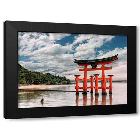 Itsukushima Shrine-Hiroshima-Japan  Black Modern Wood Framed Art Print with Double Matting by Pangea Images