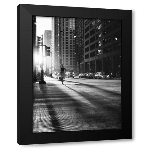 Manhattan Dance Black Modern Wood Framed Art Print with Double Matting by Lauren, Julian