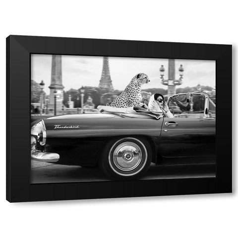 In Paris Black Modern Wood Framed Art Print with Double Matting by Lauren, Julian