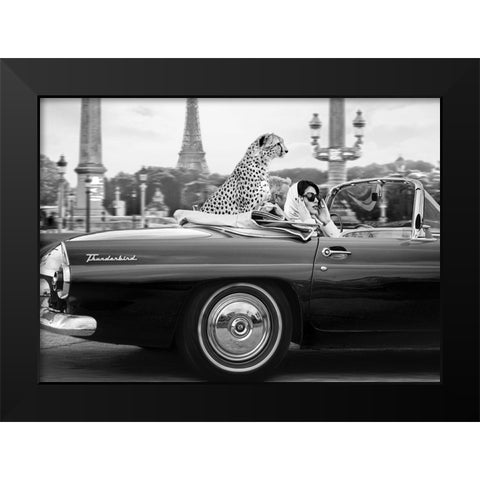 In Paris Black Modern Wood Framed Art Print by Lauren, Julian