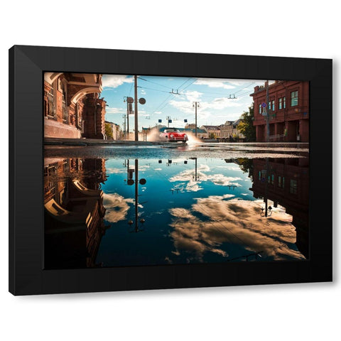 After the Rain Black Modern Wood Framed Art Print with Double Matting by Gasoline Images