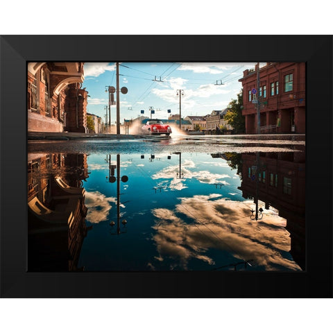 After the Rain Black Modern Wood Framed Art Print by Gasoline Images