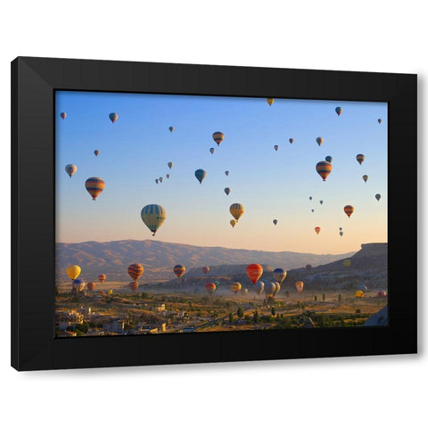 Flying over Cappadocia, Turkey Black Modern Wood Framed Art Print by Pangea Images