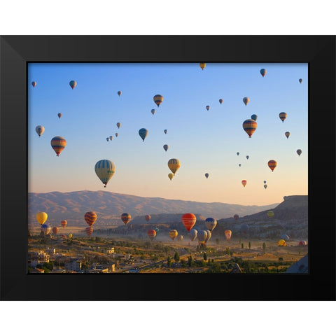 Flying over Cappadocia, Turkey Black Modern Wood Framed Art Print by Pangea Images