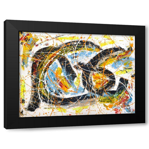 Party Time Black Modern Wood Framed Art Print with Double Matting by Ferri, Bob