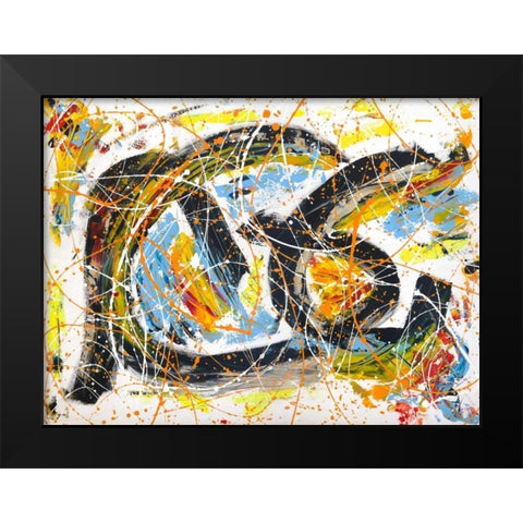Party Time Black Modern Wood Framed Art Print by Ferri, Bob