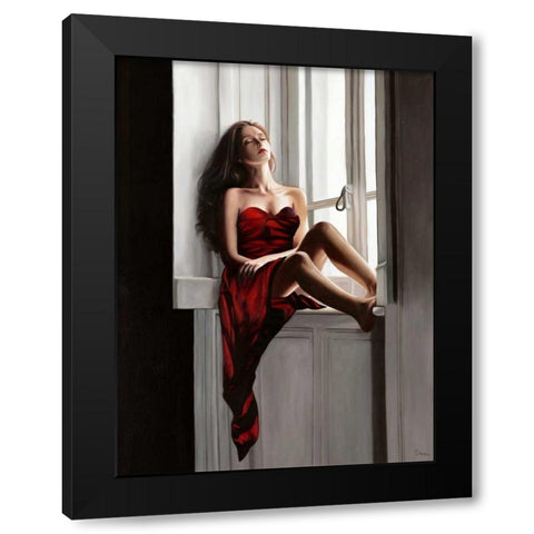 At the window Black Modern Wood Framed Art Print by Benson, Pierre