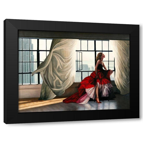 Midtown Breeze Black Modern Wood Framed Art Print with Double Matting by Benson, Pierre