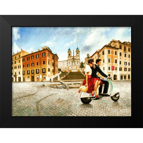 Lovers in Rome Black Modern Wood Framed Art Print by Benson, Pierre