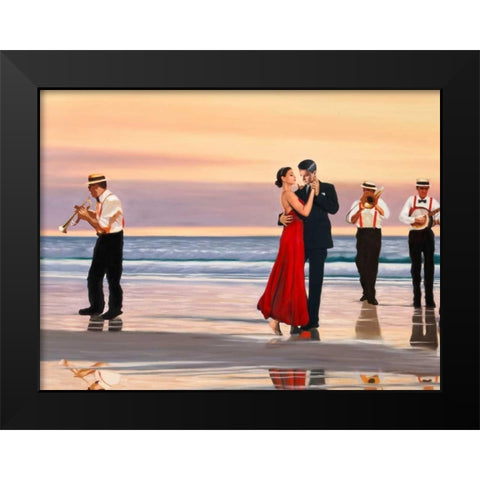 Romance on the beach - detail Black Modern Wood Framed Art Print by Benson, Pierre