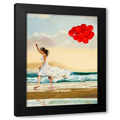 Collecting waves - detail Black Modern Wood Framed Art Print by Benson, Pierre