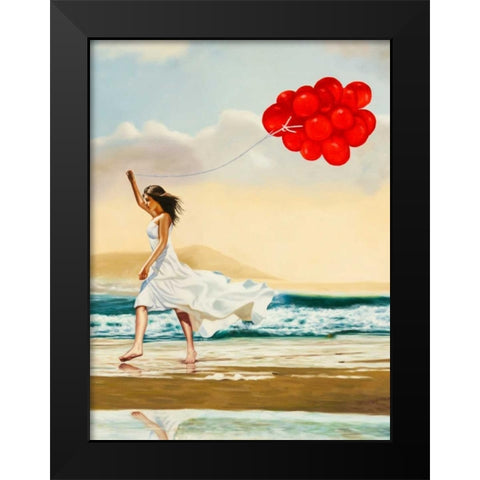 Collecting waves - detail Black Modern Wood Framed Art Print by Benson, Pierre