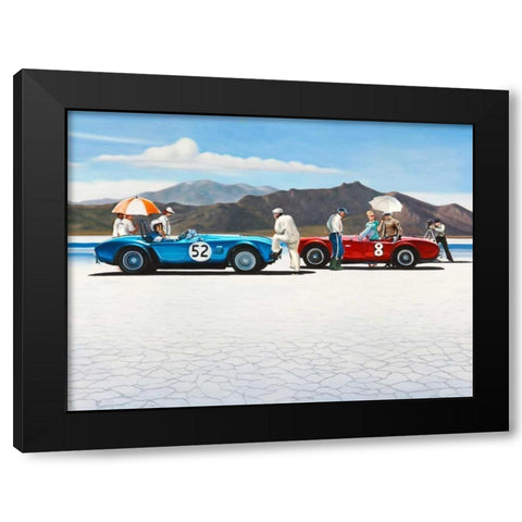 Bonneville Salt Plains - detail Black Modern Wood Framed Art Print by Benson, Pierre