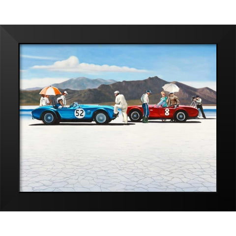 Bonneville Salt Plains - detail Black Modern Wood Framed Art Print by Benson, Pierre