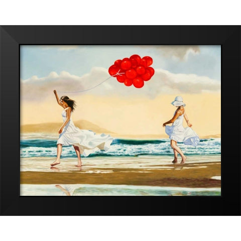 Collecting waves - detail Black Modern Wood Framed Art Print by Benson, Pierre
