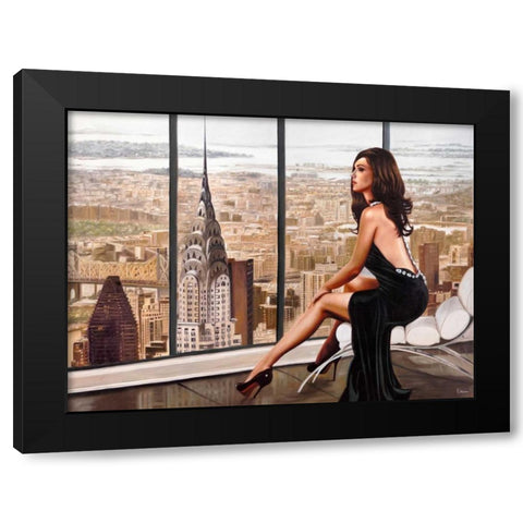 Looking at the sky Black Modern Wood Framed Art Print with Double Matting by Benson, Pierre