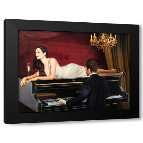 Sweetest Song Black Modern Wood Framed Art Print by Benson, Pierre