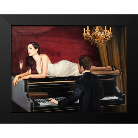 Sweetest Song Black Modern Wood Framed Art Print by Benson, Pierre