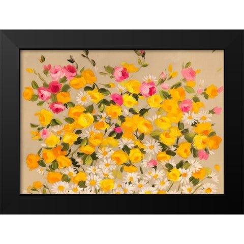 Festa dei Fiori I Black Modern Wood Framed Art Print by Borgese, Anna