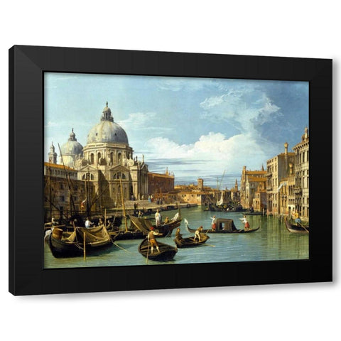 The Entrance to the Grand Canal Venice Black Modern Wood Framed Art Print by Canaletto