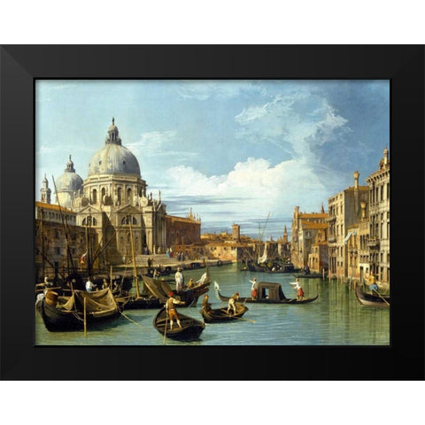 The Entrance to the Grand Canal Venice Black Modern Wood Framed Art Print by Canaletto