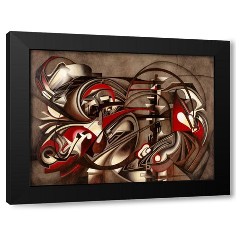 Transmission Black Modern Wood Framed Art Print with Double Matting by Ceccarelli, Laura