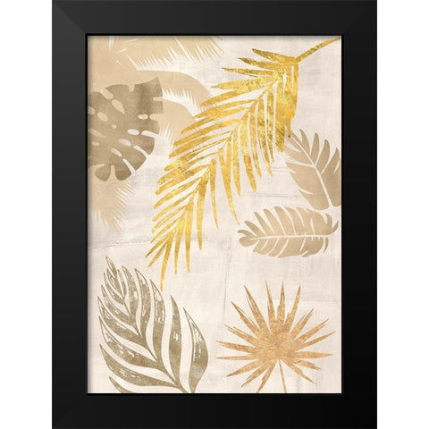 Palm Leaves Gold I Black Modern Wood Framed Art Print by Grant, Eve C.